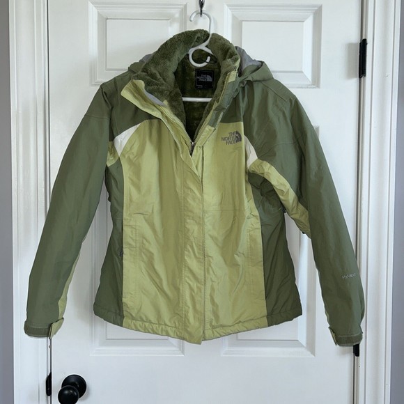 The North Face HyVent Women's Size M Green White Coat Jacket - Picture 1 of 13